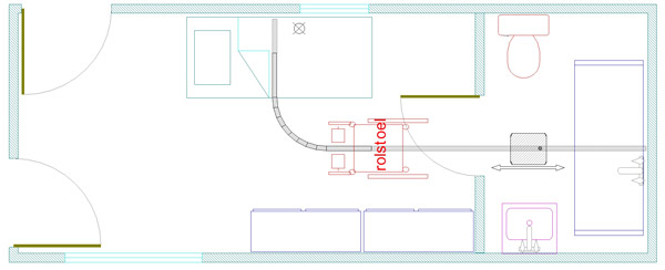 Plafondlift Met Monorail Naar Badkamer