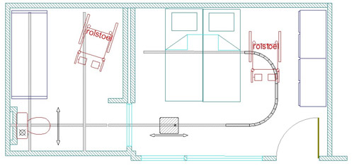 Alternatief Op 2 Plafondlift Monorail En Connector Naar Bafkamer